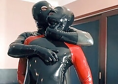 Gay bondage, gay boy, latex glove