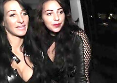 Barefaced brunette hair bi sexual European angels July Buster and Josie Buster getting pounded and facialized by a Berliner man in 3some