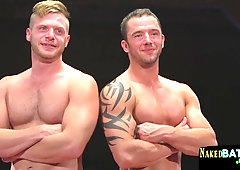 Super-Naughty jocks get sloppy in the ring bare