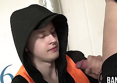 inviting twink accepts offered cash for cock blowing sensation