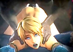 Linkie in Blue Lipstick and Leggings