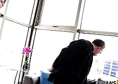 Tall ts babe assfucked after sucking