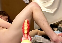 Hefty, big ass bottom, anal toy