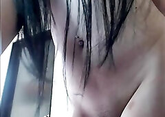 Teen tsgirl dildoing her backdoor