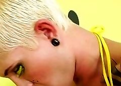 Horny dude is fucked deep and hard by a busty shemale