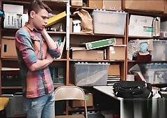 Young Slim Twink Caught Shoplifting Has Sex With Bear Security Guard To Avoid Jail