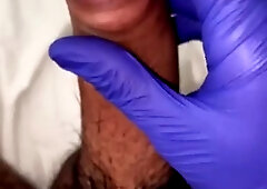 Thick unshaved shaft jizz shot