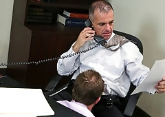 Quick gay fuck at the office, starring Beau and John Marcus