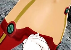 Evangelion: Futanari Asuka Langley Souryuu Sex in a Ruined Town Taker POV