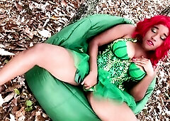 Enjoying a glamorous day in the woods as Poison Ivy Nina Rivera