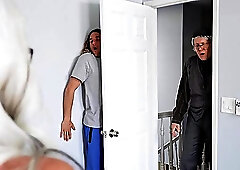 Bloke fucks niece with her grandpa in the house