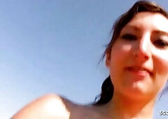 Jogging Aged Woman Charlotte entice to Beach Sex by Stranger