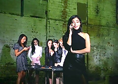 Brunette French Girls in Group Sex Orgy Sharing Guy - Big dick