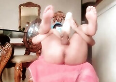 Hunk masturbates in the kitchen
