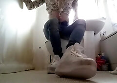 Crossdresser in tight Jeans and Sneakers 2