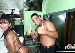 Voluptuous Latina and her blonde friends stay behind after the party for a wild, passionate gangbang in the dimly lit apartment