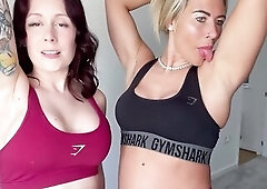 have a fun us enjoying every others stinky post work out pits
