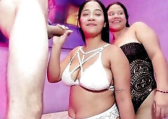 Those 2 insatiable sluts take the entire penis down their mouths