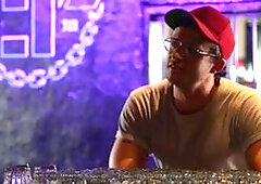 DrillMyHole - Tattooed Tom handjob in a bar