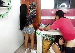 Immoral grandpa takes advantage of his wife's absence to have sex with the marvelous maid.