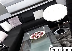 Grandmomz.com - Blonde granny seduces a youthful perv to get his sneaky fingers pumping her old cunt