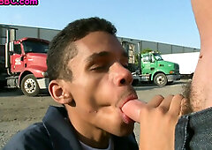 Real Black worker picked up and public nailed outdoor