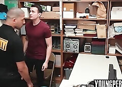 Straight white perp ass fucked by LP Officer bareback