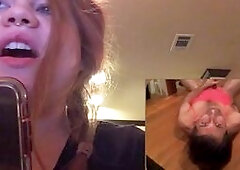 sissy getting fully exposed on webcam