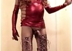 Pink haired slut in pink boots