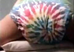 Twink soaks huge diaper then cums hard humping pillow