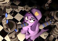 purple girl gets fucked by two endo