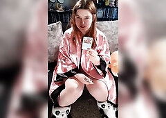 Marie edges using her We-Vibe dildo during the time that modeling her pink satin robe, torpedo brassiere and ebony sheer pants. That Babe loses contro