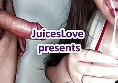 Amateur oral-sex and cum on soles