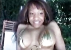 Thick ebony chick with large titties gets a great vagina screw