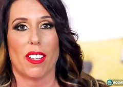 Bitchy busty chick Amaya May stimulates her little shaved pussy