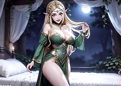 Princess Zelda Smutty Talk Tease Twerking Squirting Ahegao in Her Castle Bedroom - AI-generated NSFW Tiny Princess