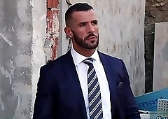 Muscle gay outdoor with facial