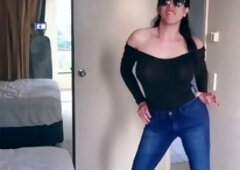 Inexperienced, shemale striptease