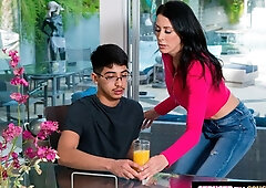 Sexy cougar Reagan Foxx has a plan on how to seduce Diego and fuck him hard!!