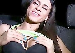 Enchanting shemale with a great rack enjoys having her butt pounded