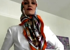 Mature elegant LadyVictoriaValente in a classy white blouse showing off her style