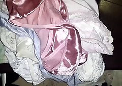 Naughty office worker indulges in g-string fetish during solo masturbation session