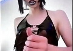 Cute Goth Girl in Her Bat Nighty Cumming Hard