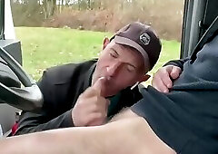 Trucker Sucks Me Off at a Rest Area