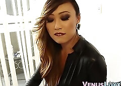 Perfect Asian ladyboy slowly banging submissive stud