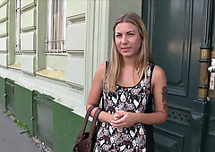 Broke blonde whore Broke Blondie fucks stranger for cash in POV doggystyle action