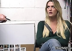 Hot milf stealing cosmetics gets busted and punished