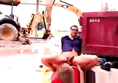 Horny public gay gets a facial