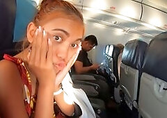 Amateurs airplane travel and horny big ass Thai girlfriend POV blowjob and sex once they arrived at the hotel This amateur couple travels the world an