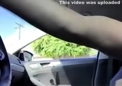 Guy flashes cock to brunette teen